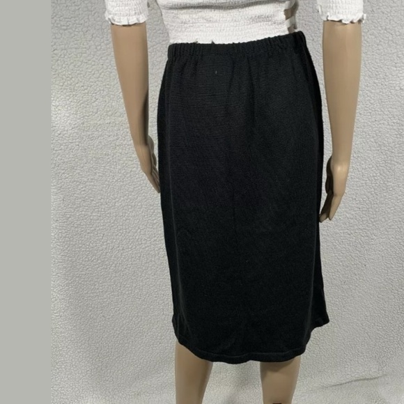 Vintage Mita Black Knit Pull On Midi Skirt Womens size 10 Minimalist - Picture 4 of 5